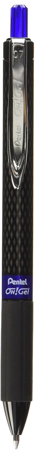 Lot De 12 Rollers Gel Pentel Oh Gel – Encre Noire Infalsifiable, Pointe 0.7 Mm, Grip Confort