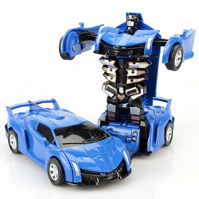 Colisión inercia deformación de un solo botón Bujiadi King Kong coche para niños robot puesto de mercado nocturno juguetes