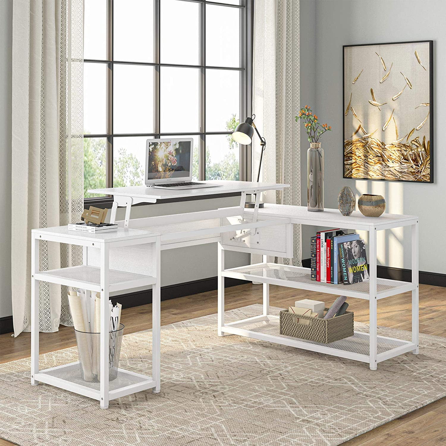 lift top l shaped desk