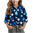 thumbnail image 2 of Bxsruta Blouse for Kids, Star Print Button Down Casual Shirt, Long Sleeve Collared Kids Outerwear, 2 of 6