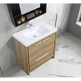 thumbnail image 2 of Alma Allier 36 inch Natual Oak Finish Vanity With White Sink, 2 of 6