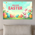 thumbnail image 4 of Welcome Easter Backdrop Decoration Spring Event Banner Egg Festival Celebration Party Background Display, 4 of 5