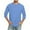 Blue, variant on Gaukiv Men's Three Quarter Sleeve Shirts Crew Neck Solid Color Tees Basic Casual Shirts Pink 2XL
