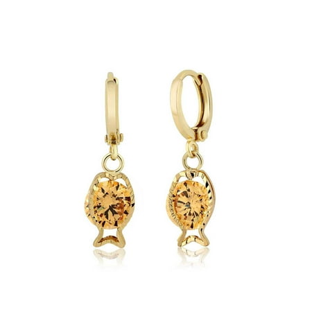 Encased Gems - Uniquely Designed Champagne CZ Encased Dangle Earrings