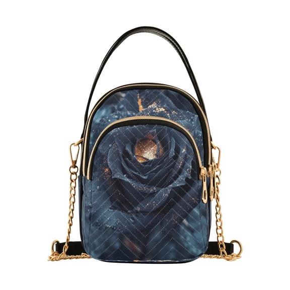 DIXRUYEE Cross Body Fashion Shoulder Waist Purse Bags Glistening Noir Pocket Handbags