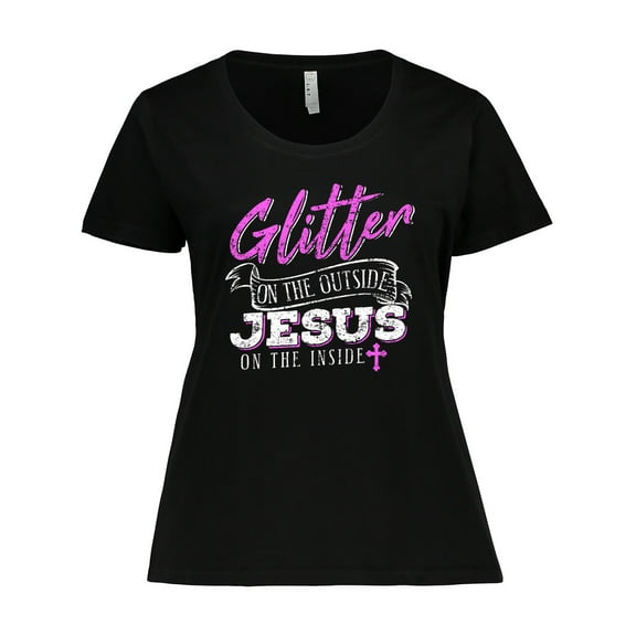Inktastic Glitter Jesus Women's Plus Size T-Shirt