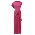 thumbnail image 4 of Durtebeua Women's Split Bodycon Mermaid Evening Cocktail Long Dress Red,S, 4 of 5