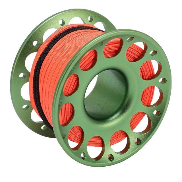 Fishing Line Reel, 30m / 98.43ft Aluminum Diving Reel Aviation Multi Purpose Finger Spool With Double Ended Hooks