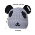 thumbnail image 3 of Bibifish Womens Panda Shape Knit Beanie Hat With Fluffy Ear Decor Soft Stretchy Lightweight Hat Daily Casual Wear Cute Stylish Hats, 3 of 5