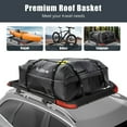 thumbnail image 6 of 220 Lbs Loading Capacity Roof Cargo Baskets, 63" x 43" x 6.3" Capacity Anti-Rust Rooftop Cargo Carrier, Roof Rack Basket for SUV, Car and Truck, 6 of 9