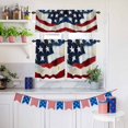 thumbnail image 6 of Independence Day Kitchen Curtains Valances 3 Piece Set, United States Flag Rod Pocket Tier Curtain and Valance Drapes for Small Window 36 Inch Length for Bedroom Cafe, 6 of 9