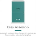thumbnail image 2 of Space Solutions 18in. 2 Drawer Metal File Cabinet White/Teal, 2 of 10