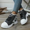 thumbnail image 3 of Chenyee Women's High Top Lace Up Walking Shoes Comfortable Fleece Lined Mid Calf Flat Canvas Sneakers, 3 of 8