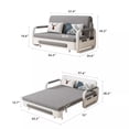thumbnail image 7 of NessCarsti Outdoor Sofa Daybed with Pull-Out Trundle, Convertible Sleeper Couch for Patio or Balcony, 34.6" D x 62.2" W x 34.2" H, Gray/White, 7 of 7