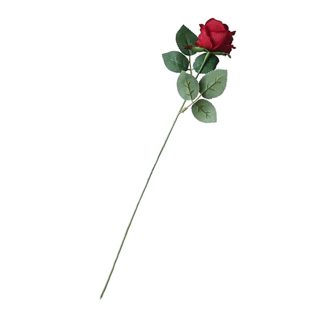 Elegante ramo de rosas artificiales Rosaceae, decoración para fiestas en casa. Rojo brillante
