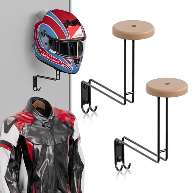 Soporte de pared para casco NANAGIFTREE para motocicleta, paquete de 2