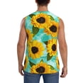 thumbnail image 4 of Fotbe Men's Sunflowers With Green Leaves Print Men's Sleeveless Muscle Tank Tops Casual T-Shirts for Gym Workout Beach-Medium, 4 of 8