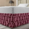 thumbnail image 1 of Flowers Bed Skirt, Abstract Style Pastel Toned Floral Petals Bouquets Retro Themed Royal, Elastic Bedskirt Dust Ruffle Wrap Around for Bedding Decor, 4 Sizes, Dark Magenta Baby Pink, by Ambesonne, 1 of 2