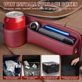 thumbnail image 4 of Car Leather Cup Holder Gap Bag, seat Gap Storage Box, with Water Cup Holder Gap Storage Box, Adjustable car seat Storage Box, can Store Glasses, Phone, Keys, Cards (Brown A) (Driver Side Red), 4 of 14