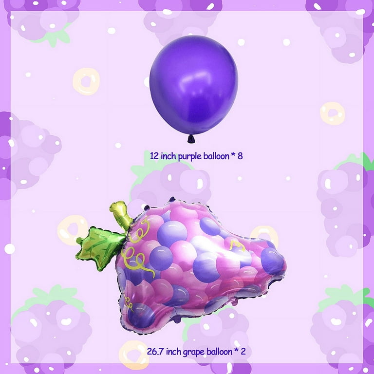 Grape Balloons Set, Fruit Purple Grape Foil Balloons, for Grape