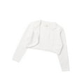 thumbnail image 4 of iiniim Kids Flower Girls Knit Cardigan One Button Closure Wedding Dress Bolero Shrug, 4 of 7