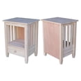 thumbnail image 3 of International Concepts Unfinished Mission Wood Tall End Table with Drawer, 3 of 11