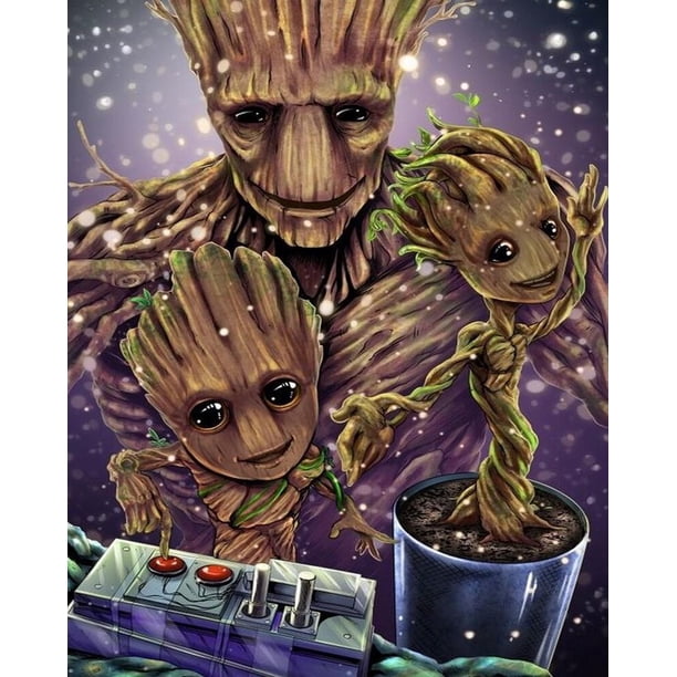 Disney Marvel Baby Groot diy diamond painting full drill diamond embroidery mosaic diamond stitch rhinestone kits home decorsquare 90x120cm Gao Jinjia LED