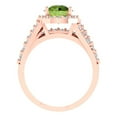 thumbnail image 4 of 2.32 ct Brilliant Round Cut Natural Peridot 14K Rose Gold Halo Solitaire with Accents Engagement Bridal Wedding Ring Band Set size 7.25, 4 of 7