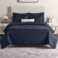 thumbnail image 1 of Nestl Duvet Cover 5 Piece Set - 2 Pillow Shams and 2 Pillowcases - Ultra Soft Double Brushed Microfiber Hotel Quality - California King (98"x104") - Navy, 1 of 7