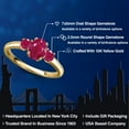 thumbnail image 2 of Gem Stone King 10K Yellow Gold Red Ruby Engagement Ring for Women | 1.50 Cttw | Oval 7X5MM | Gemstone July Birthstone | Size 5, 2 of 6