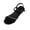 Black, variant on Women Rhinestone Flat Sandals Flock Suede Cushioned Sole Non Slip Summer Elegant Beach Casual Flats With Adjustable Strap, Black