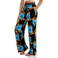 thumbnail image 2 of LETDIOSTO Women's Comfy Casual Pants Floral Print Stretch Wide Leg Palazzo Lounge Pants S-XL, 2 of 4