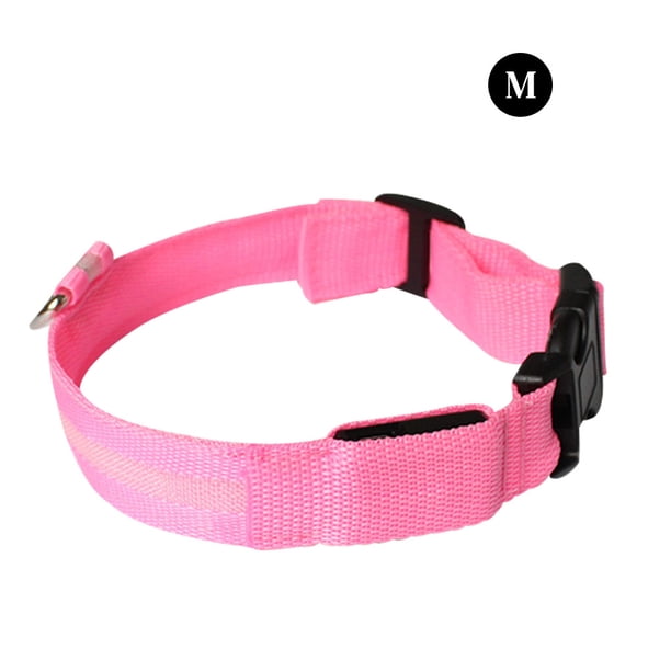 Worallymy USB Recargable Luminoso Collar para Mascotas Cuello Brillante Luz LED Intermitente Collar con Correa Rosa M Worallymy JD735810018