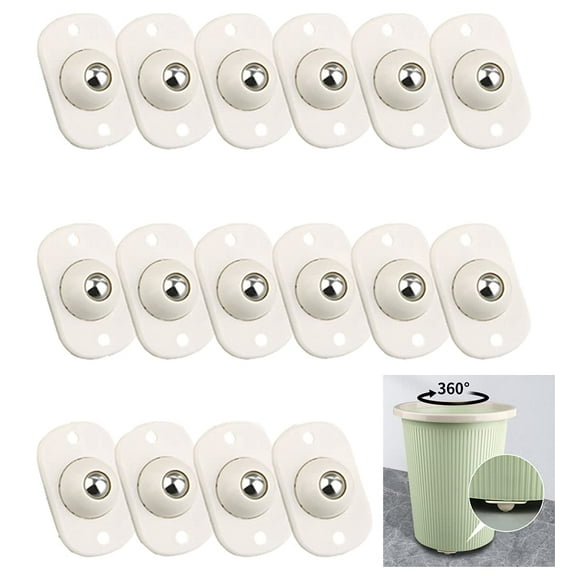 16PCS Self Adhesive Mini Swivel Caster Wheels, 360° Rotation Ball Caster, Stainless Steel Universal Wheel Ball Transfers Pasted on The Bottom of Storage Box Small Furniture DIY Toys for Moving Easily