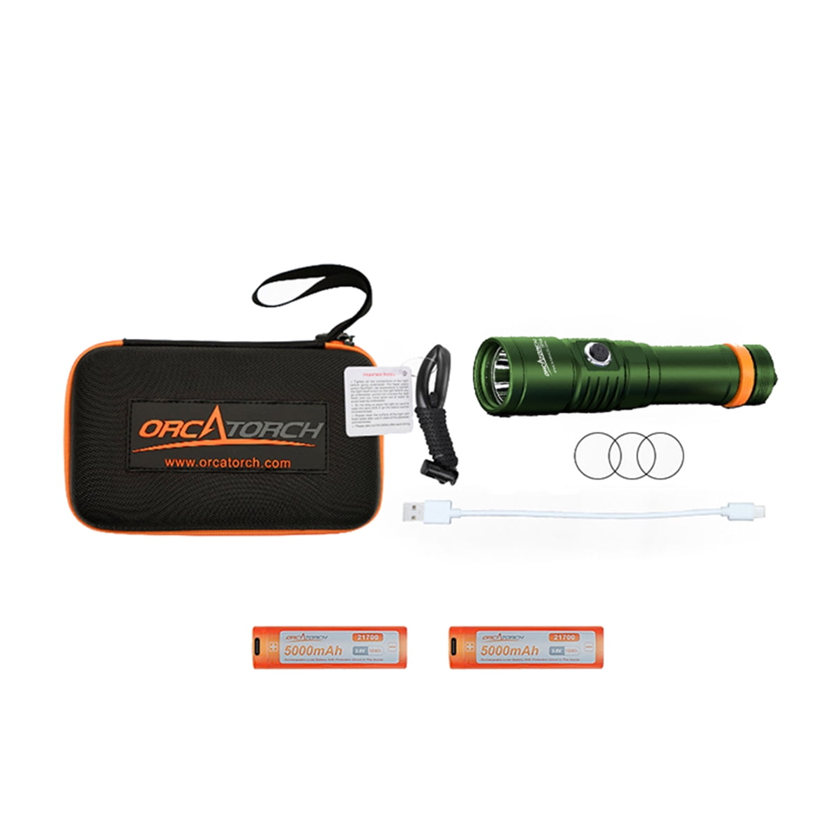 ORCATORCH D710 Scuba Diving Light, 3000 Lumens Super Bright Underwater Flashlight with 6 Degrees Narrow Beam