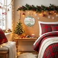 thumbnail image 3 of Welcome Sign for Front Door, Merry Christmas Round Metal Wall Art Wreaths, Xmas Winter Pine Needles Berries Wood Outdoor Indoor Wall Hanging Sign for Porch Decor Housewarming Gifts 7.9 Inch, 3 of 8