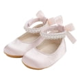 thumbnail image 5 of Zanarzt Shoes for Girls Infant Baby Girls Mary Jane Flats Non Slip Rubber Sole with Bownot Toddler First Walkers Princess Wedding Dress Shoes Light Pink,US 3.5, 5 of 6