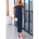 thumbnail image 5 of Vestido PRETTYGARDEN para mujer 2025, verano, hombros descubiertos, azul marino, 5 of 9