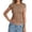 Khaki2, variant on Gunia Womens Cap Sleeve T-Shirts Ribbed Knit T Shirt Short Sleeve Crew Neck Slim Fit Basic Top Soft Stretch Casual Tee Shirt T-Shirts For Women White L