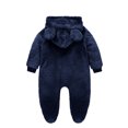 thumbnail image 3 of Children Fleece Hooded Romper Infant One Piece Jumpsuit with Bear Ears Cozy Warm Outwear for Newborns Toddlers Boys Girls Zip Up Footed Pajamas, 3 of 3