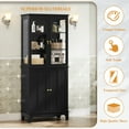 thumbnail image 5 of HLR 72" Modern Black Cupboard with Adjustable Shelves, Elegant Storage Cabinet, 5 of 7
