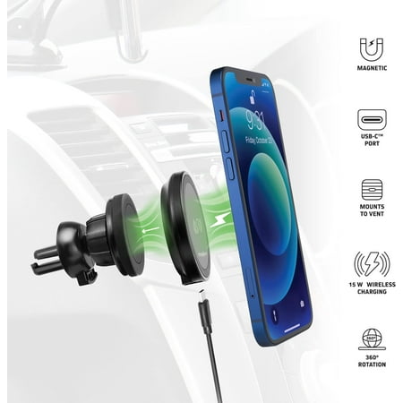 Chargeworx - Magnetic Mount for Most Cell Phones - Black