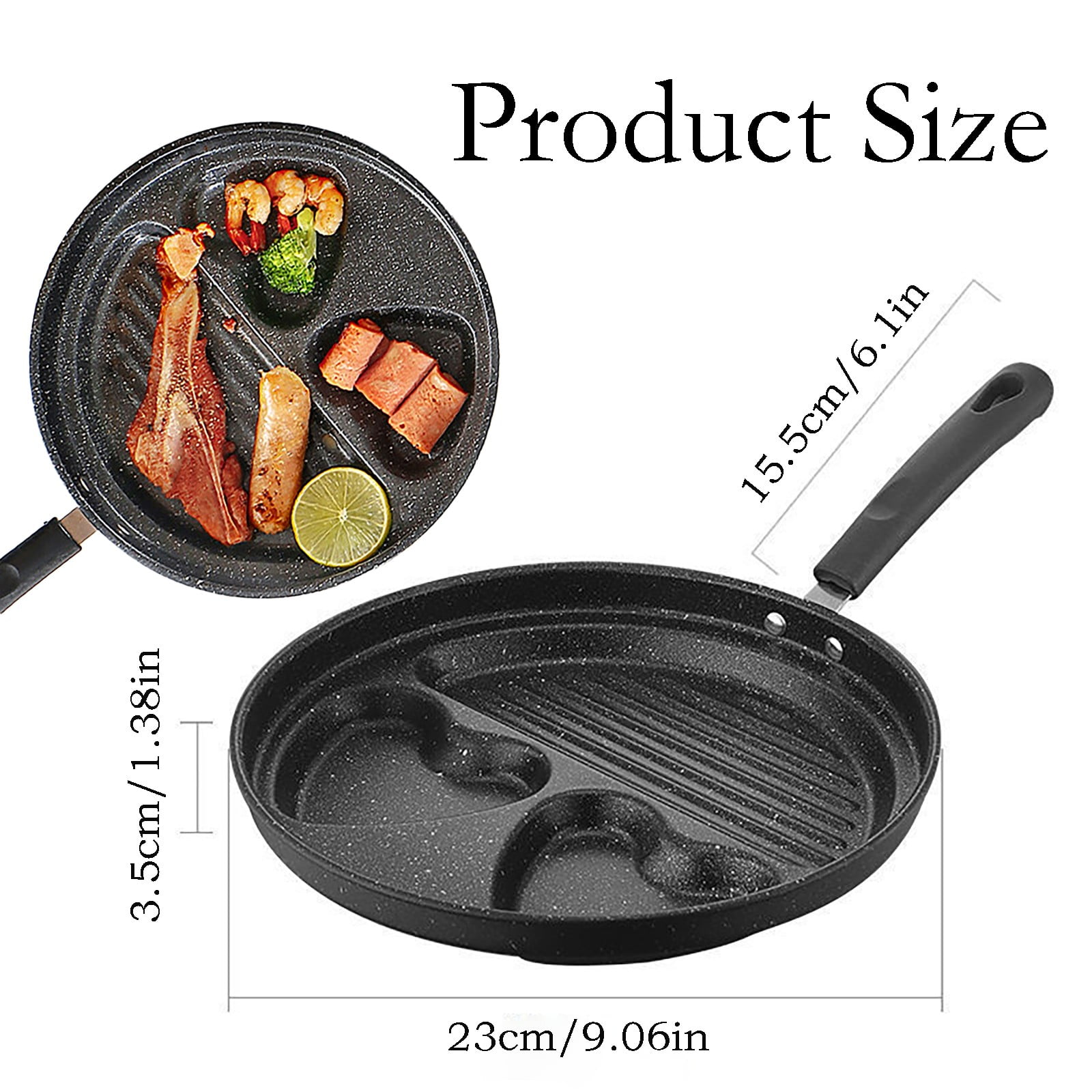 Pre Grill Pan Stovetop/Oven/Camping Cookware with Even Heat Distribution, Cool Handle & Hanging Loop Bradem