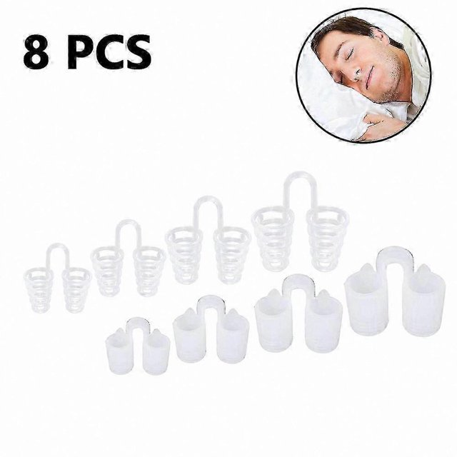 8-Pack Nasal Dilators for Breathing Support, Anti-Snoring Aid with Multiple Sizes and Travel Case Included