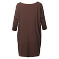 thumbnail image 3 of A2Y Women's Oversized Crew Neck 3/4 Sleeve Side Pockets Drop Shoulder Boxy Top Americano 3XL, 3 of 6
