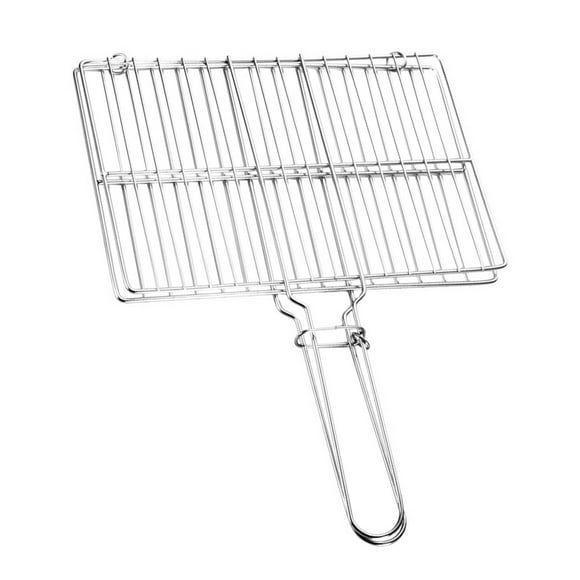 Cesta de parrilla de acero inoxidable con clip, rejilla de malla para parrilla de verduras, parrilla para carne