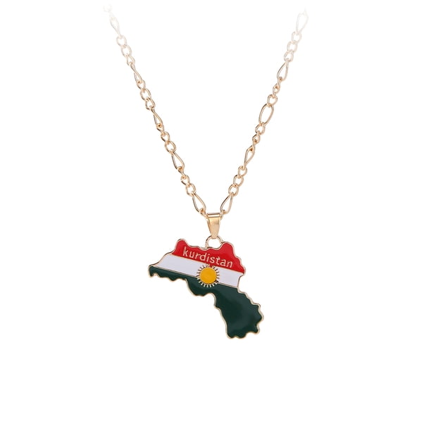 Minnieouse Collar de tarjeta con colgante de bandera de colores - Cada ocasión Colgante de tarjeta de bandera de colores Cadena de plata oro Type3 NO3