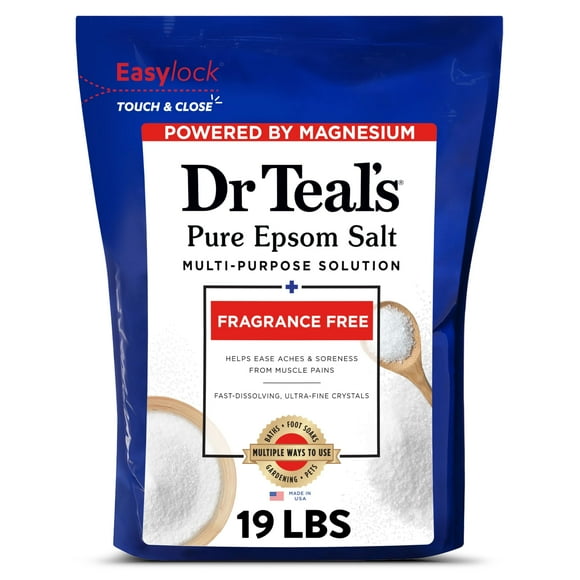Dr Teal's Unscented Epsom Salt, 19 lbs