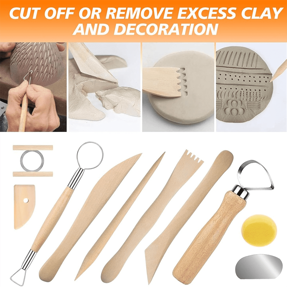 53Piece Clay Tool Kit,Clay Sculpting Tools Pottery Kit Polymer Ceramic Air Dry Set,Painting,Embellishment New