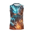 thumbnail image 4 of Yiaed Blue Dragon And White Tiger Print Men's Singlet Vests Summer Running Muscle Tank Tops Gym Undershirt Round Neck Sleeveless for man, 4 of 5